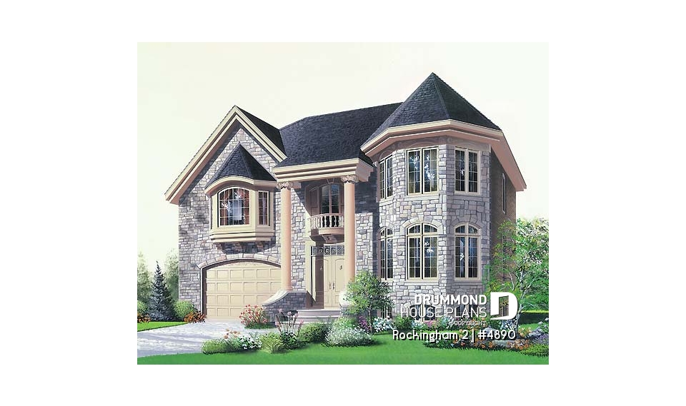 front - BASE MODEL - Manor style 4 bedroom with great room, breakfast nook and garage - Rockingham 2