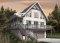 alternate - Mountain style house plan, 4 bedrooms, garage, wraparound balconies, fireplace, loft in mezzanine - Laurentien
