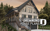 Color version 3 - Front - Mountain style house plan, 4 bedrooms, garage, wraparound balconies, fireplace, loft in mezzanine - Laurentien
