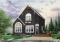 Color version 6 - Front - 2 to 3 bedroom affordable home plan, transitional home design, with mezzanine and open floor plan - The Woodlette 2