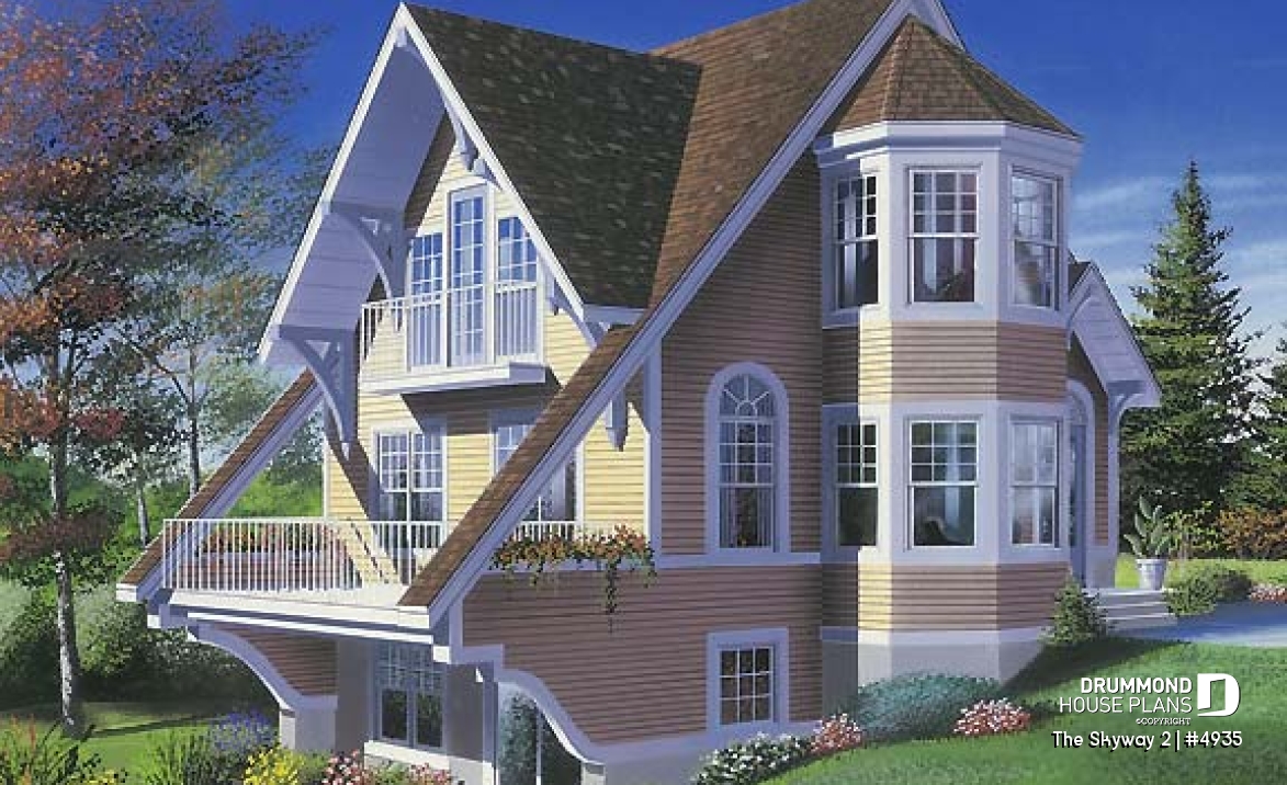 front - BASE MODEL - Open floor plan cottage with interior spa area, and 1 or 2 bedroom option - The Skyway 2