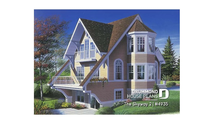front - BASE MODEL - Open floor plan cottage with interior spa area, and 1 or 2 bedroom option - The Skyway 2