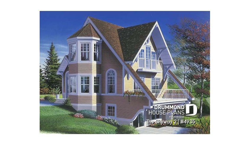 front - BASE MODEL - Open floor plan cottage with interior spa area, and 1 or 2 bedroom option - The Skyway 2