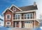front - BASE MODEL - Ski chalet plan, reverse floor plans, master and living areas on second floor, large fireplace - Charleston 2
