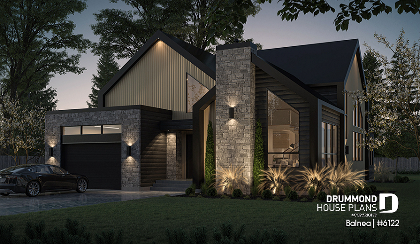 front - BASE MODEL - Modern Scandinavian Home Design – Sunroom, Fireplace, Luxurious Primary Suite & Optional Finished Basement - Balnea