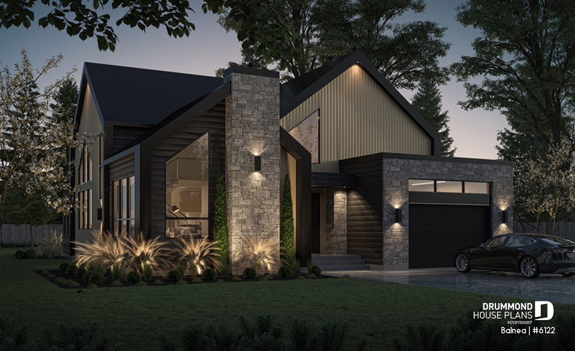 front - BASE MODEL - Modern Scandinavian Home Design – Sunroom, Fireplace, Luxurious Primary Suite &amp; Optional Finished Basement - Balnea