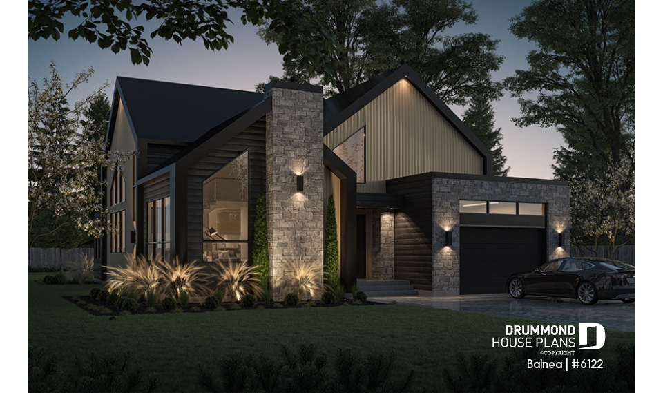front - BASE MODEL - Modern Scandinavian Home Design – Sunroom, Fireplace, Luxurious Primary Suite &amp; Optional Finished Basement - Balnea