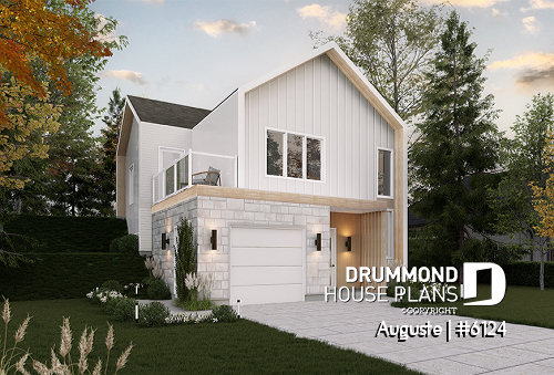 Color version 2 - Front - Reverse living floor plan with secondary bedrooms on main floor and kitchen, dining and living room, upstairs! - Auguste