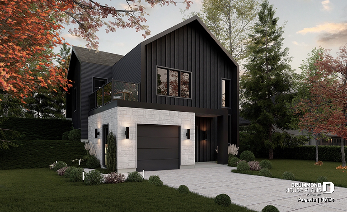 front - BASE MODEL - Reverse living floor plan with secondary bedrooms on main floor and kitchen, dining and living room, upstairs! - Auguste