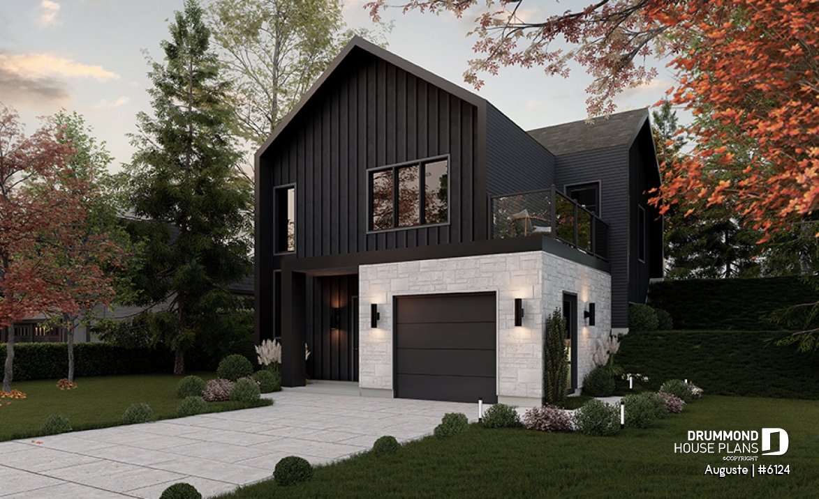 front - BASE MODEL - Reverse living floor plan with secondary bedrooms on main floor and kitchen, dining and living room, upstairs! - Auguste