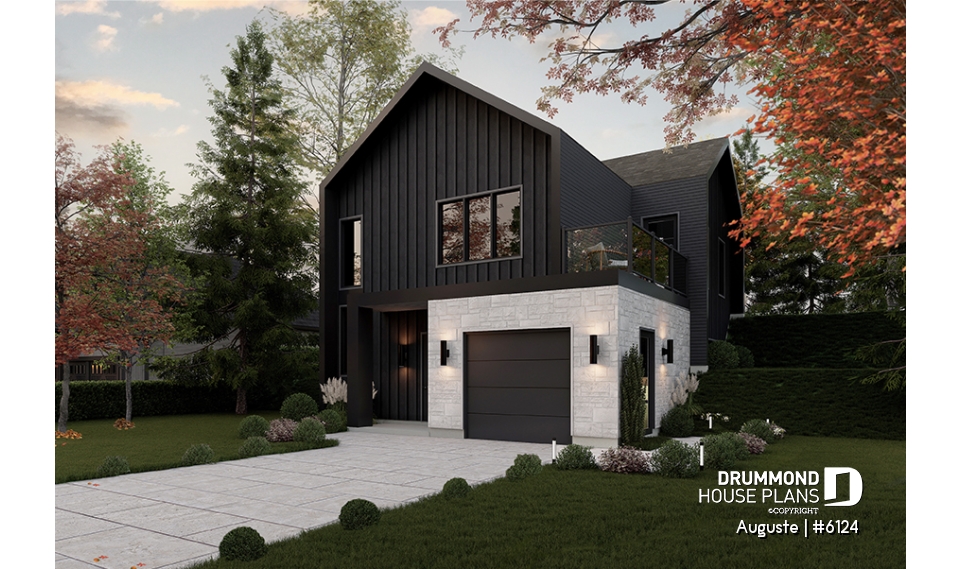 front - BASE MODEL - Reverse living floor plan with secondary bedrooms on main floor and kitchen, dining and living room, upstairs! - Auguste