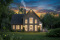 Rear view - BASE MODEL - 2-story house plan North (#6128) with garage, 2 bedrooms + optional 3rd, bright with STÛV s21 fireplace - North