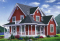 front - BASE MODEL - 3 bedroom country style house plan with cathedral ceiling, two-storey, great balcony - Cedar Ridge