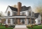Color version 3 - Front - Lakefront spectacular house plan, large master suite, breakfast nook, 3 bedrooms, homeoffice, 2-car garage - Mt. Meridian 3