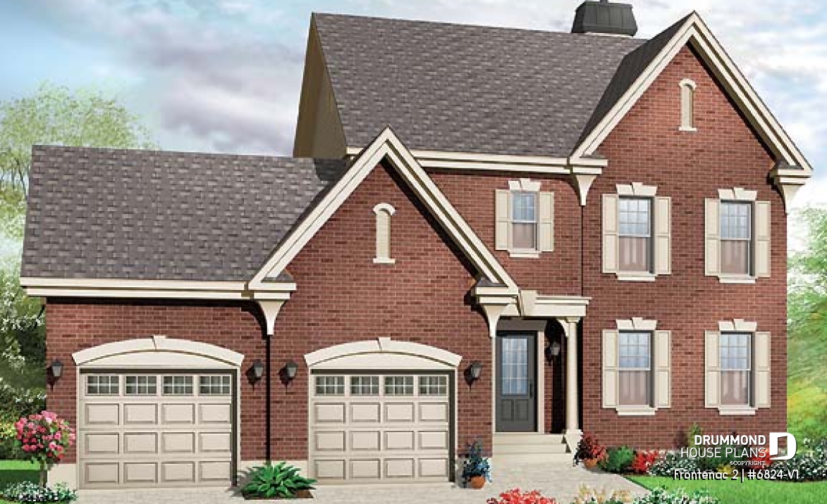 front - BASE MODEL - Majestic European style with 3 bedrooms and a 2 car garage - Frontenac 2