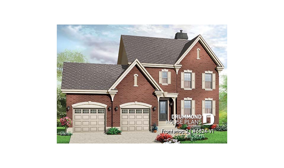 front - BASE MODEL - Majestic European style with 3 bedrooms and a 2 car garage - Frontenac 2