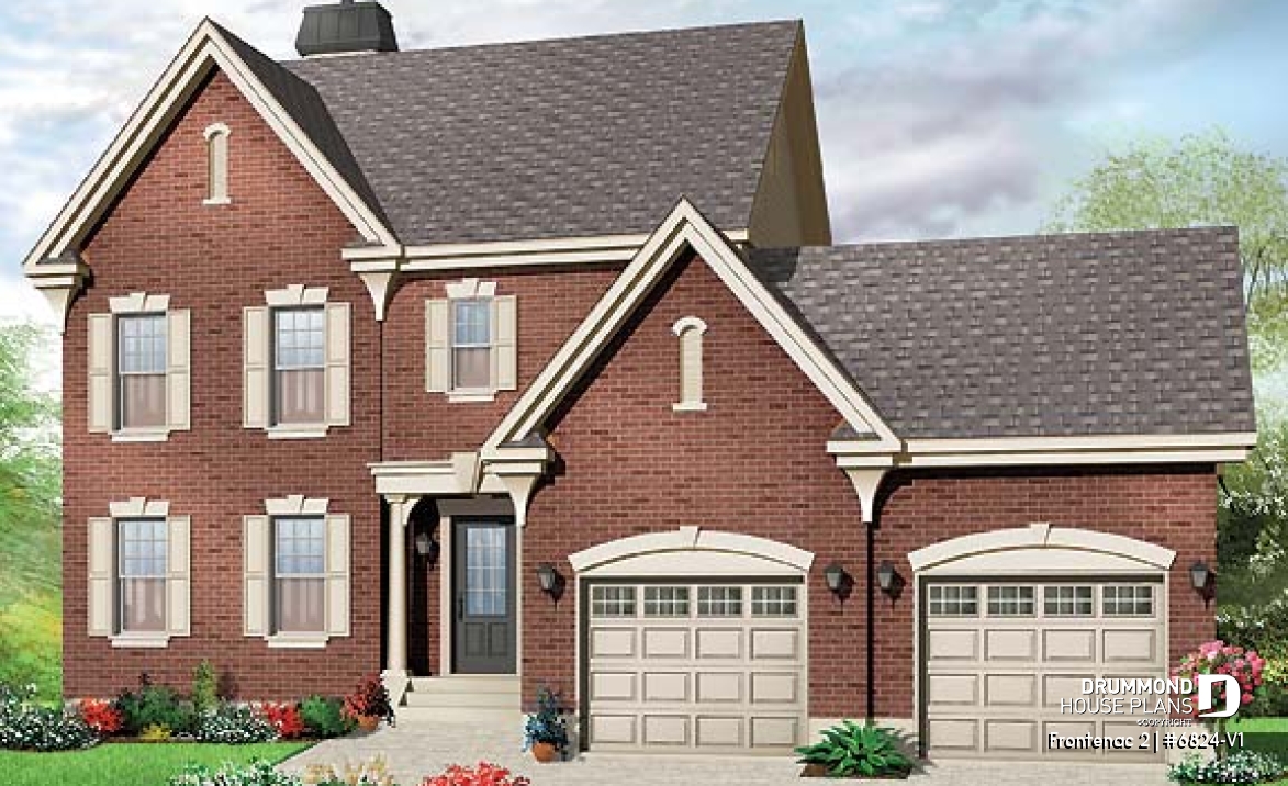 front - BASE MODEL - Majestic European style with 3 bedrooms and a 2 car garage - Frontenac 2
