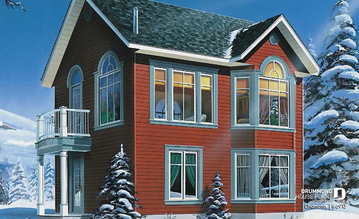front - BASE MODEL - Affordable 2 bedroom cottage with reverse floor plans, great panoramic views, ideal lakefront chalet - Chamonix