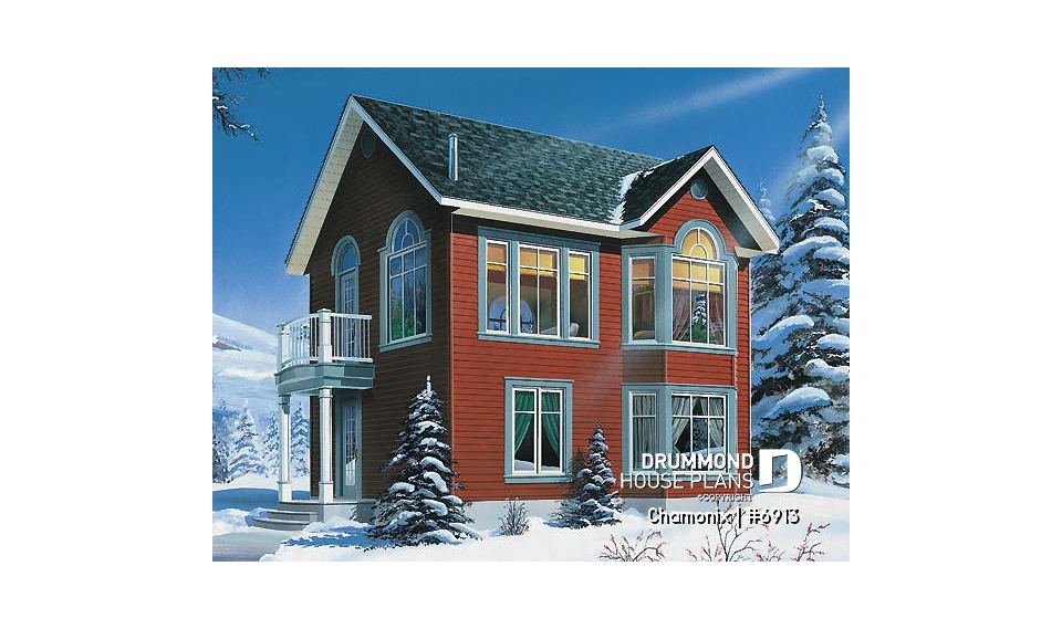 front - BASE MODEL - Affordable 2 bedroom cottage with reverse floor plans, great panoramic views, ideal lakefront chalet - Chamonix