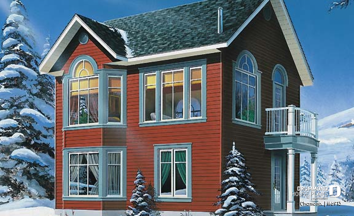 front - BASE MODEL - Affordable 2 bedroom cottage with reverse floor plans, great panoramic views, ideal lakefront chalet - Chamonix