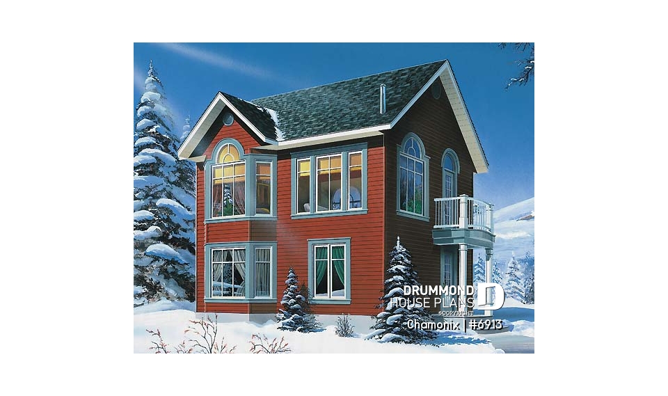 front - BASE MODEL - Affordable 2 bedroom cottage with reverse floor plans, great panoramic views, ideal lakefront chalet - Chamonix