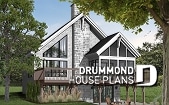 Rear view - BASE MODEL - Rustic cottage plan, scandinavian style home, with open loft on mezzanine and 4 bedrooms - The Sun Stream 2