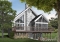 Rear view - BASE MODEL - Rustic cottage plan, scandinavian style home, with open loft on mezzanine and 4 bedrooms - The Sun Stream 2