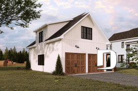 front - BASE MODEL - 30x36 Country-Style Spacious 2-Car Garage with Loft Storage, Half Bath, Workshop Space and Covered Porch - Crossroads