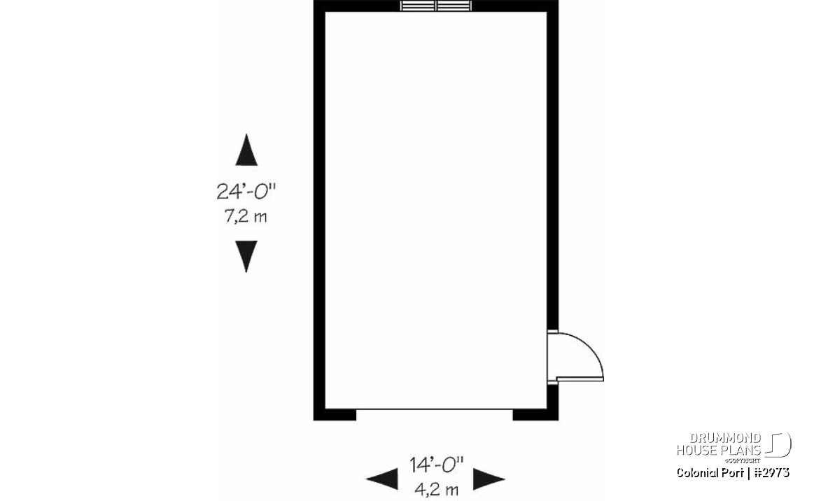 1st level - Single detached American-style garage plan, which can be harmonized with several styles of house - Colonial Port