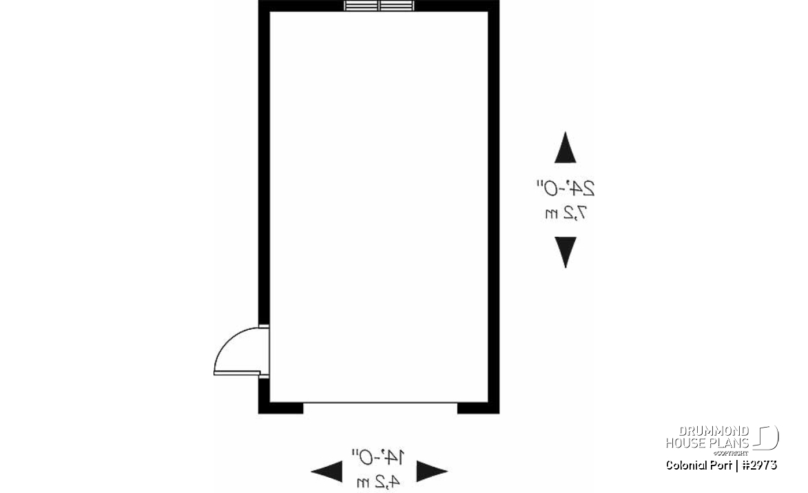1st level - Single detached American-style garage plan, which can be harmonized with several styles of house - Colonial Port