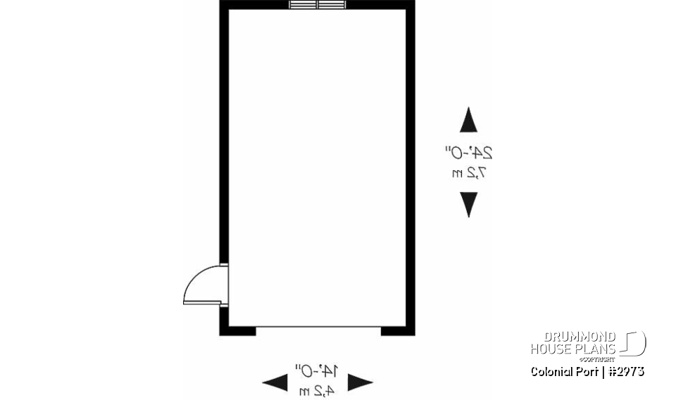 1st level - Single detached American-style garage plan, which can be harmonized with several styles of house - Colonial Port