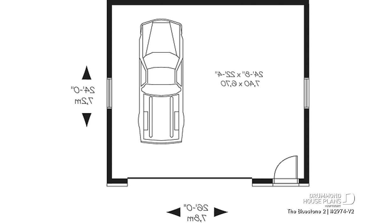1st level - Two-car contemporary garage plan with storage space - The Bluestone 2