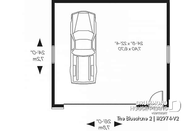 1st level - Two-car contemporary garage plan with storage space - The Bluestone 2