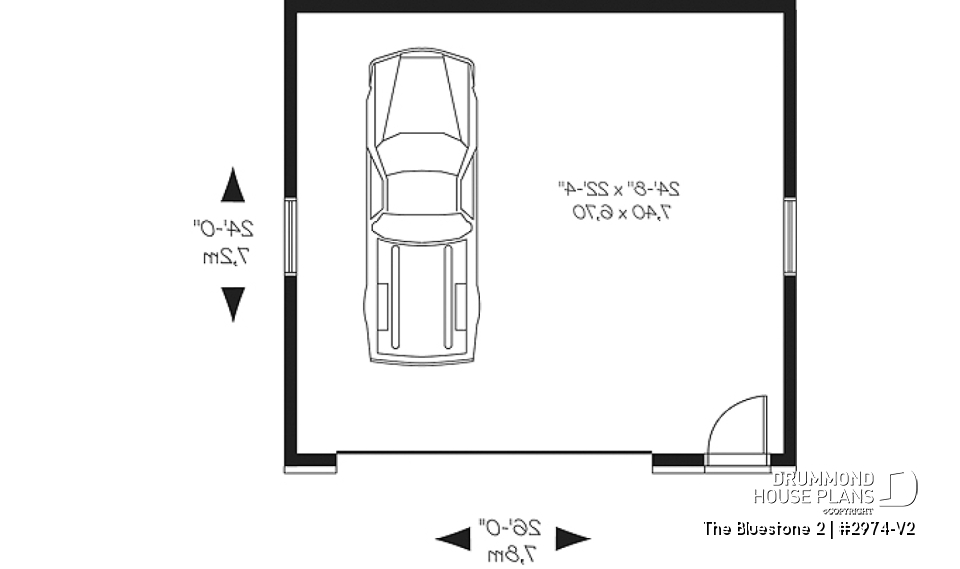 1st level - Two-car contemporary garage plan with storage space - The Bluestone 2