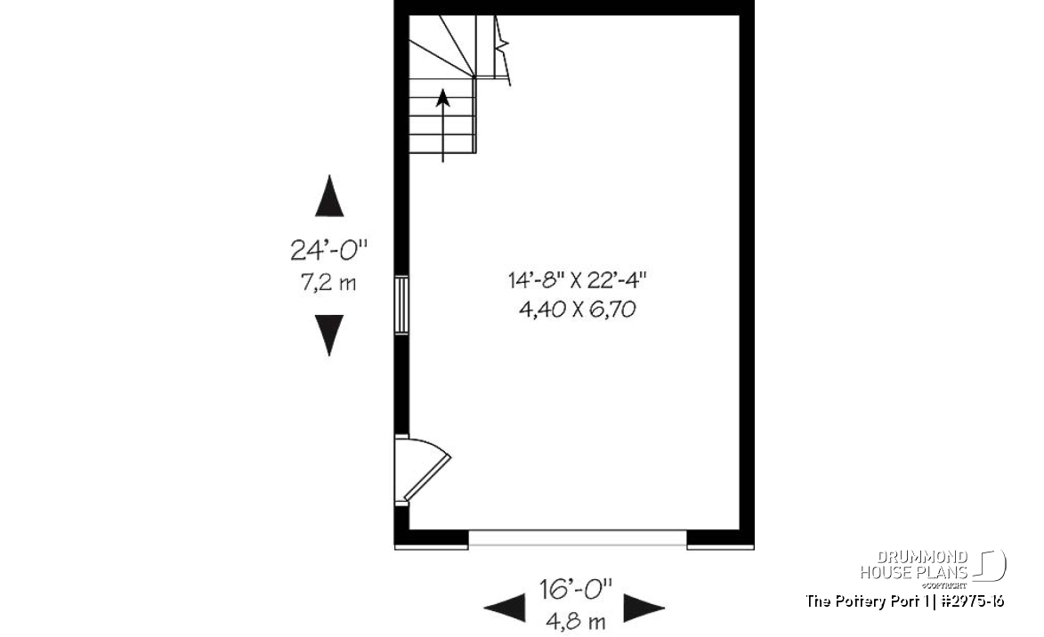 1st level - One car garage with second floor storage, colonial style - The Pottery Port 1