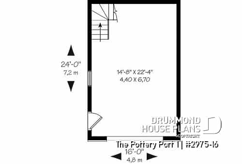1st level - One car garage with second floor storage, colonial style - The Pottery Port 1