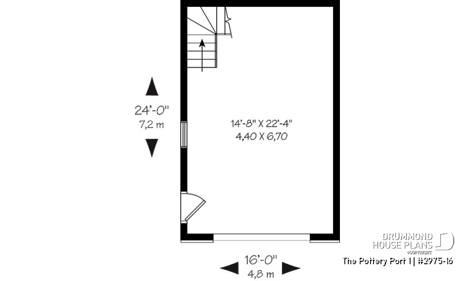 1st level - One car garage with second floor storage, colonial style - The Pottery Port 1