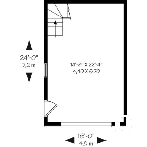 1st level - One car garage with second floor storage, colonial style - The Pottery Port 1