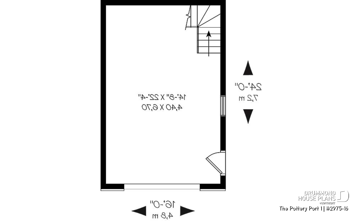 1st level - One car garage with second floor storage, colonial style - The Pottery Port 1
