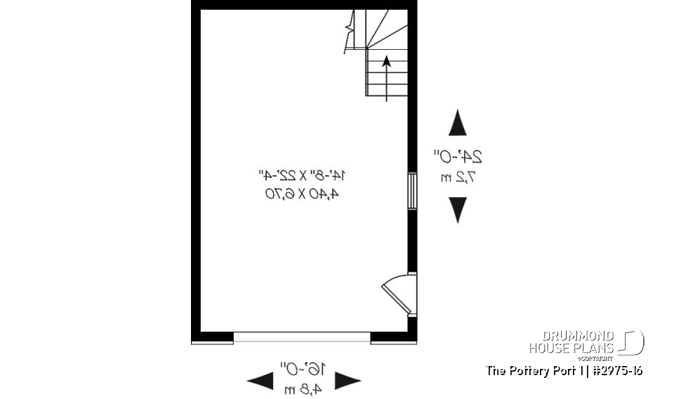 1st level - One car garage with second floor storage, colonial style - The Pottery Port 1