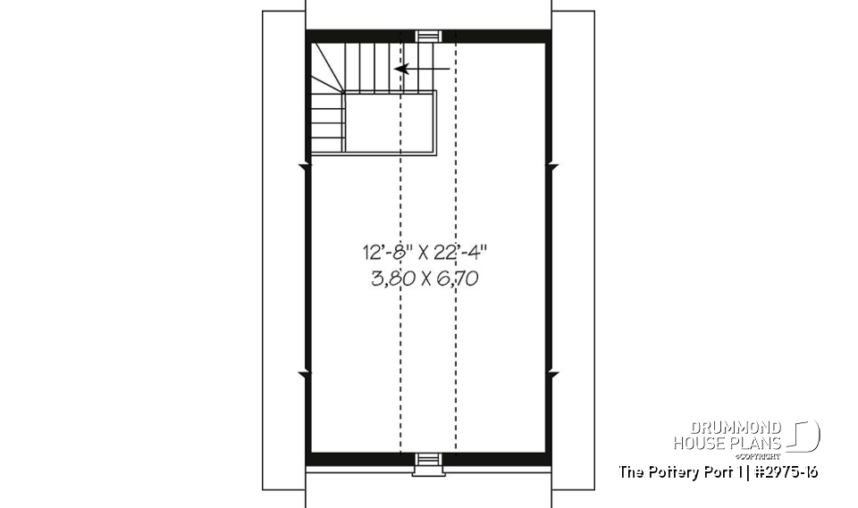 2nd level - One car garage with second floor storage, colonial style - The Pottery Port 1