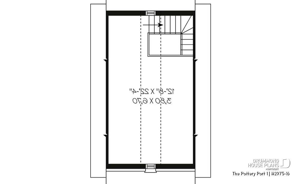 2nd level - One car garage with second floor storage, colonial style - The Pottery Port 1