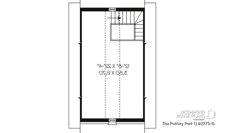 2nd level - One car garage with second floor storage, colonial style - The Pottery Port 1