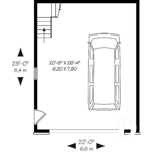 1st level - Two-car garage with bonus space on second floor / or storage space - The Pottery Port 3