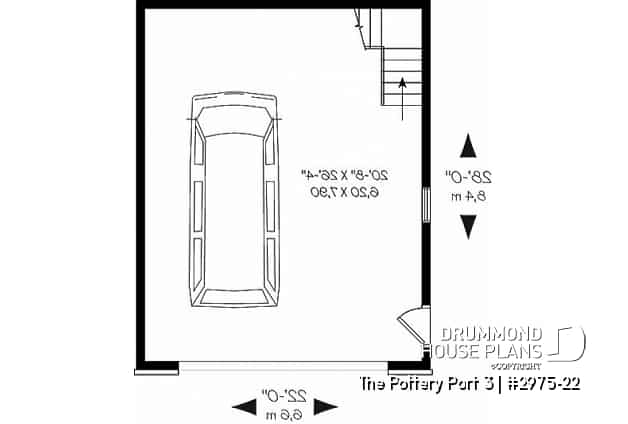 1st level - Two-car garage with bonus space on second floor / or storage space - The Pottery Port 3