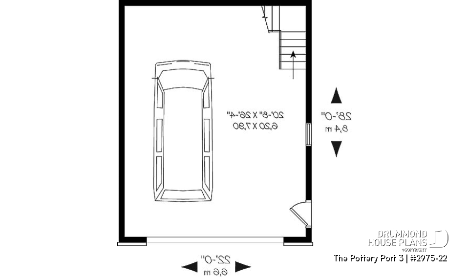 1st level - Two-car garage with bonus space on second floor / or storage space - The Pottery Port 3