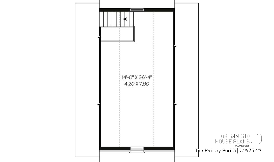 2nd level - Two-car garage with bonus space on second floor / or storage space - The Pottery Port 3