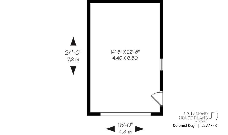 1st level - One-car garage plan with bonus storage in attic. PDF and blueprints available. - Colonial Bay 1