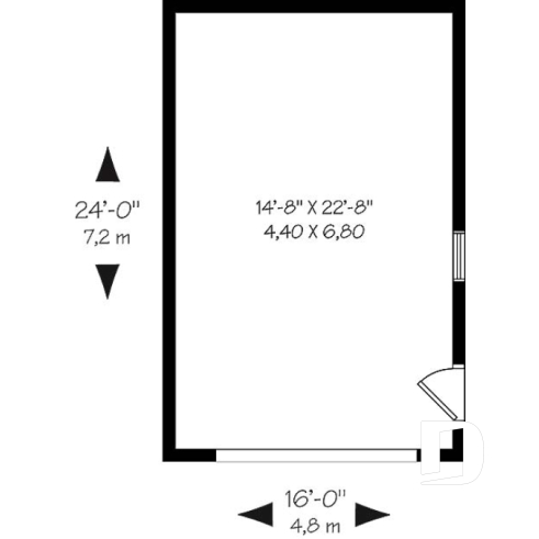 1st level - One-car garage plan with bonus storage in attic. PDF and blueprints available. - Colonial Bay 1