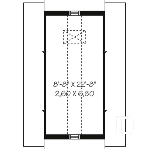 2nd level - One-car garage plan with bonus storage in attic. PDF and blueprints available. - Colonial Bay 1